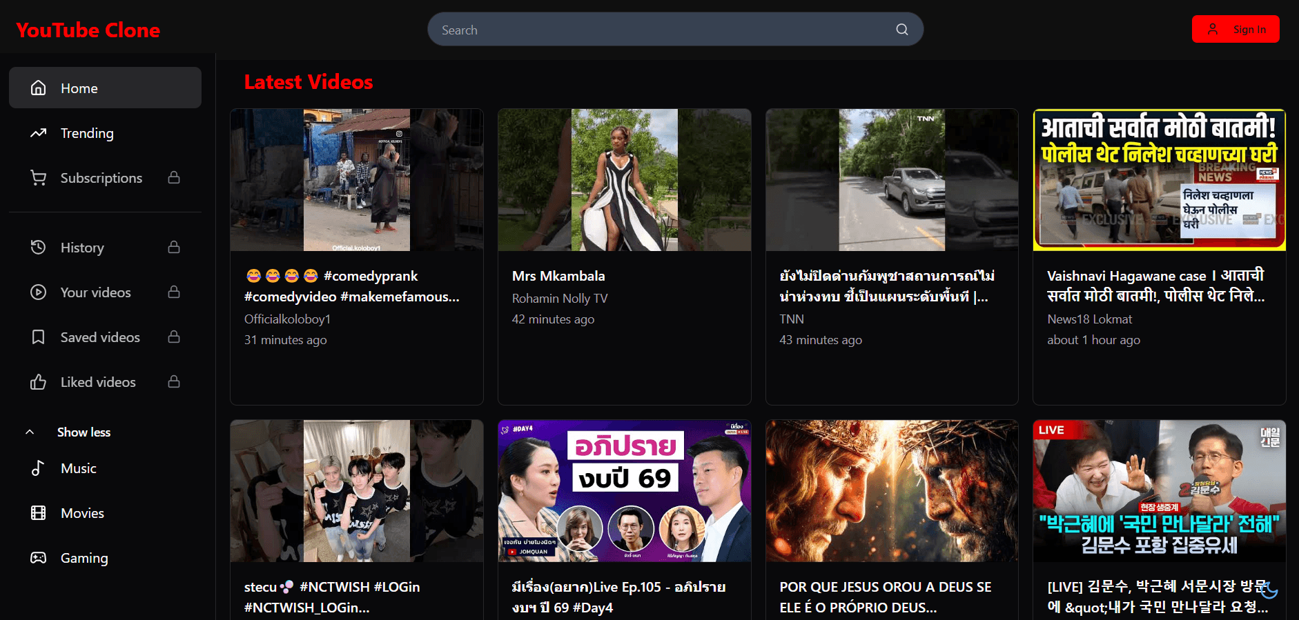 Youtube Clone